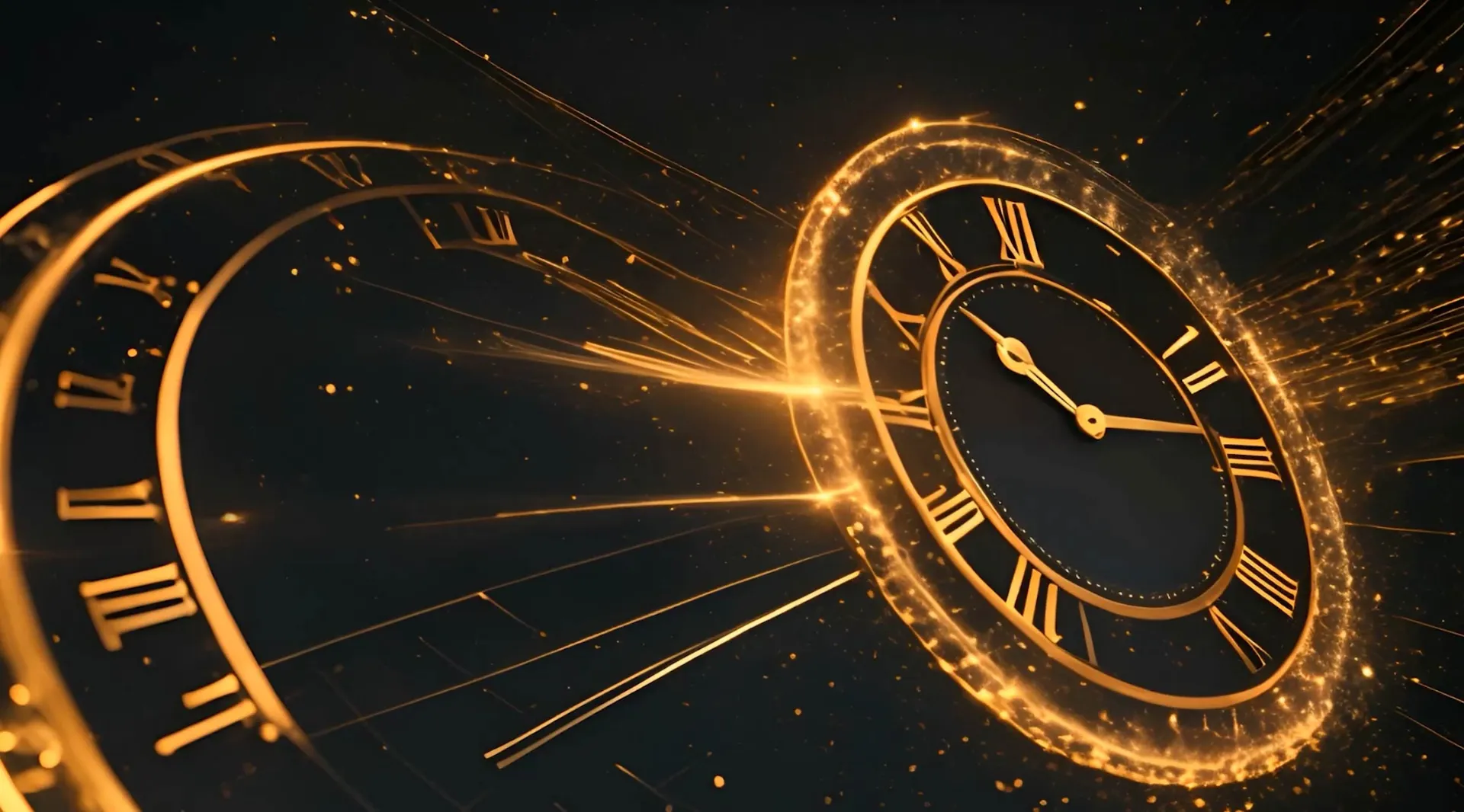 Timeless Elegance Golden Clock Stock Video